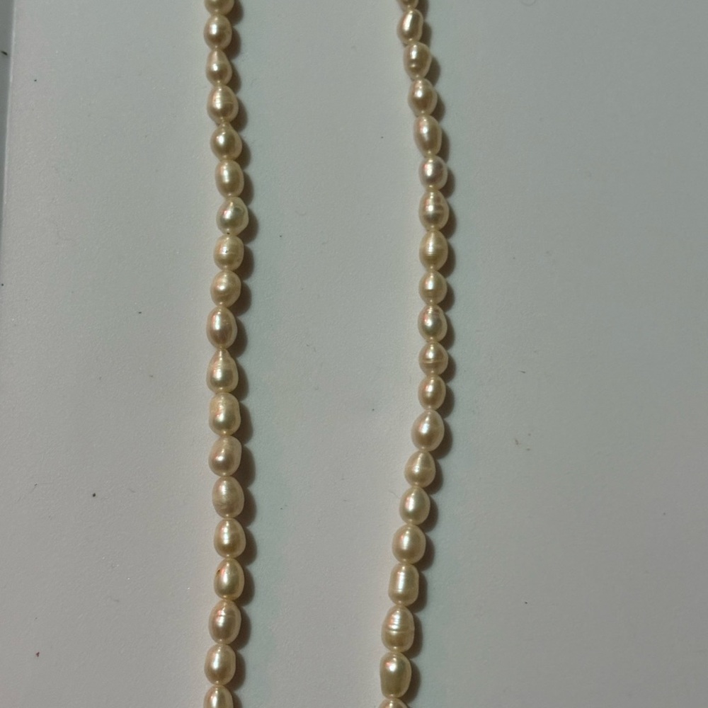 Real Freshwater Pearl Necklace w Sterling Silver Clasp